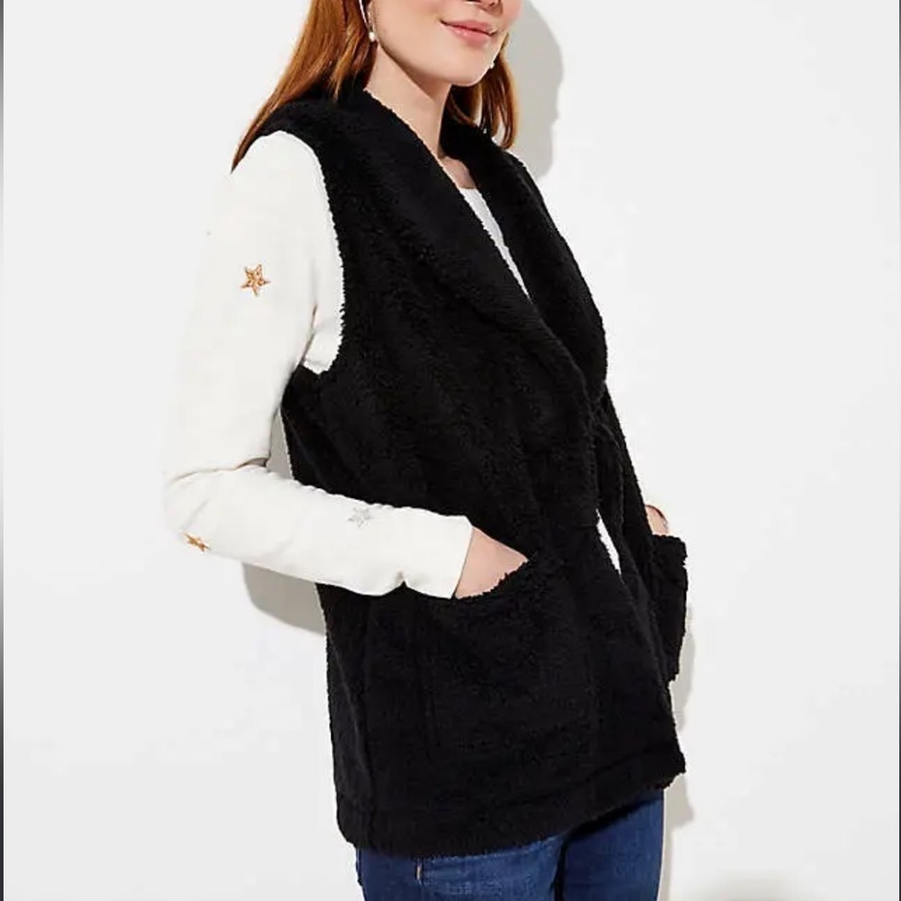 NWT  LOFT Faux Sherpa Vest